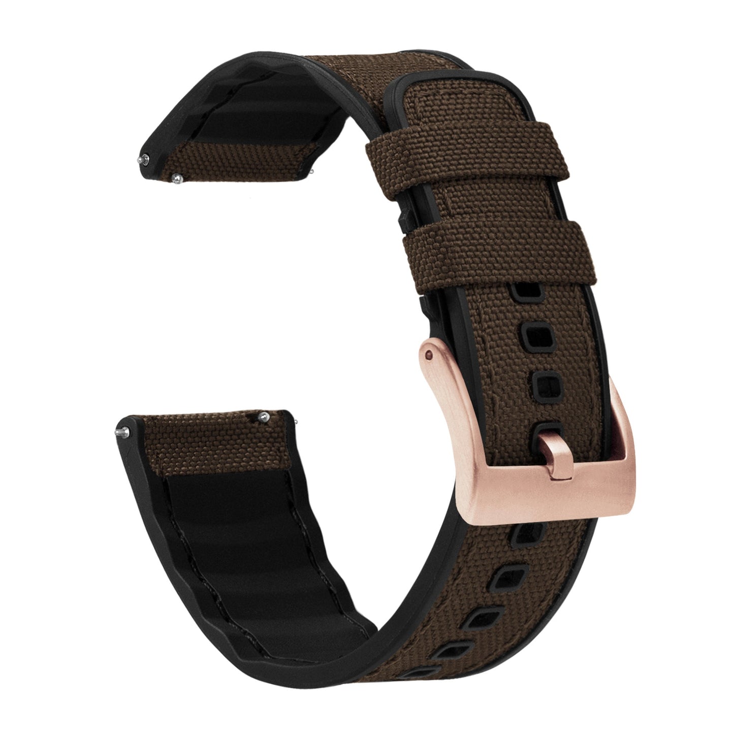 Samsung Galaxy Watch5 | Cordrua Fabric & Silicone Hybrid | Chocolate Brown - Barton Watch Bands