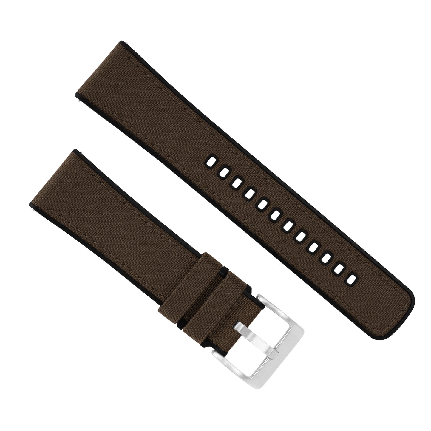 Samsung Galaxy Watch3 | Cordrua Fabric & Silicone Hybrid | Chocolate Brown - Barton Watch Bands