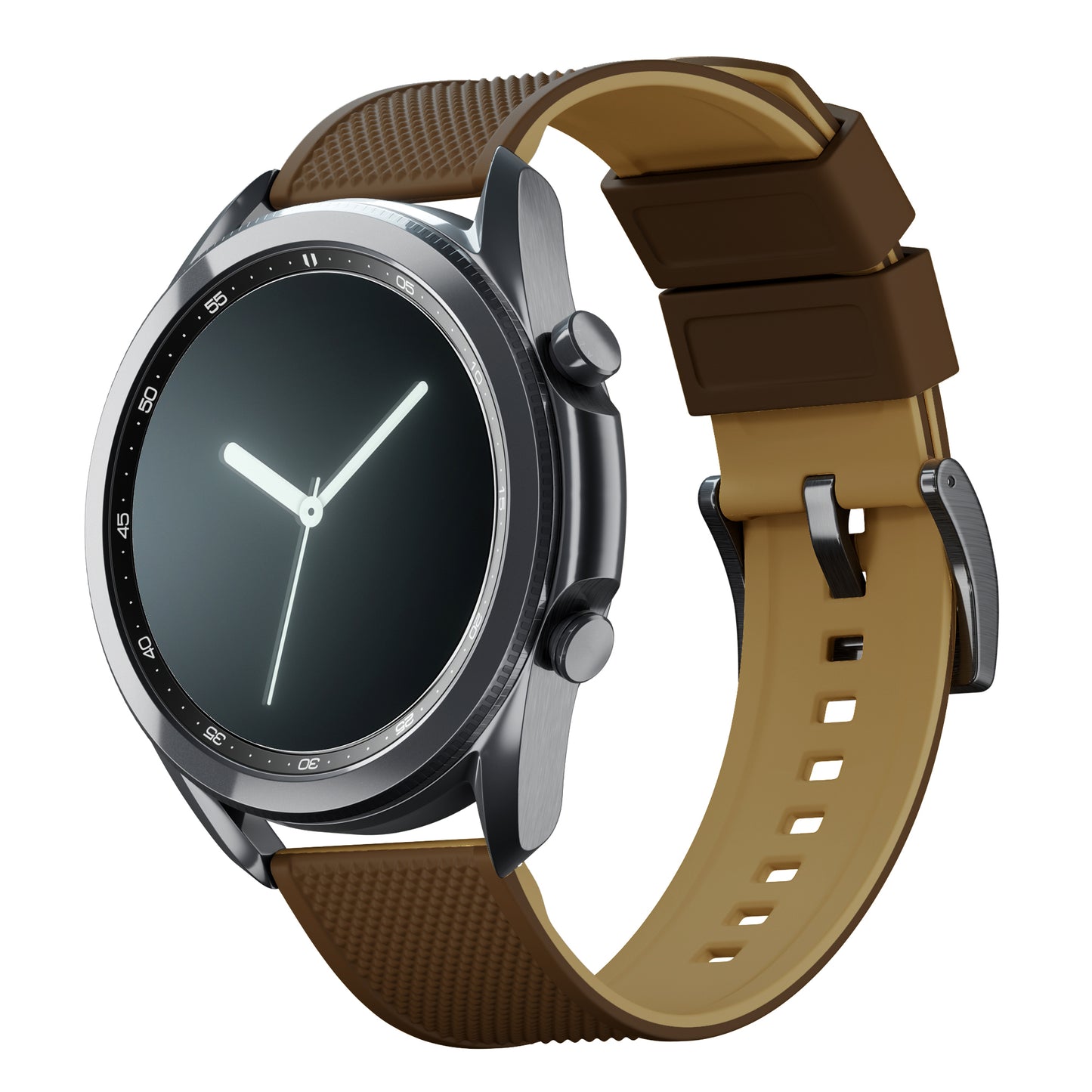 Samsung Galaxy Watch3 | Elite Silicone | Brown Top / Khaki Bottom - Barton Watch Bands