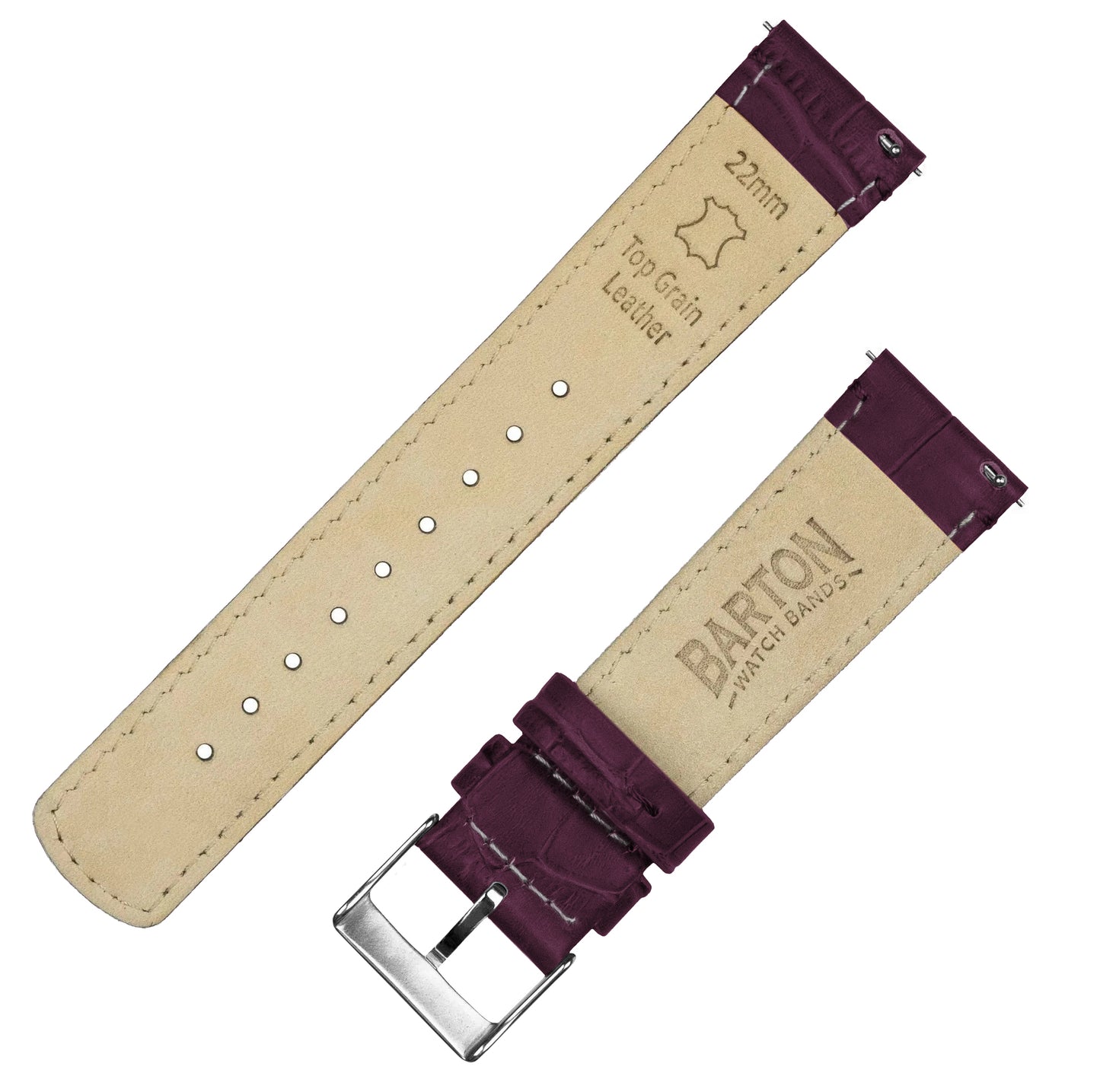 Fossil Q | Merlot Alligator Grain Leather - Barton Watch Bands