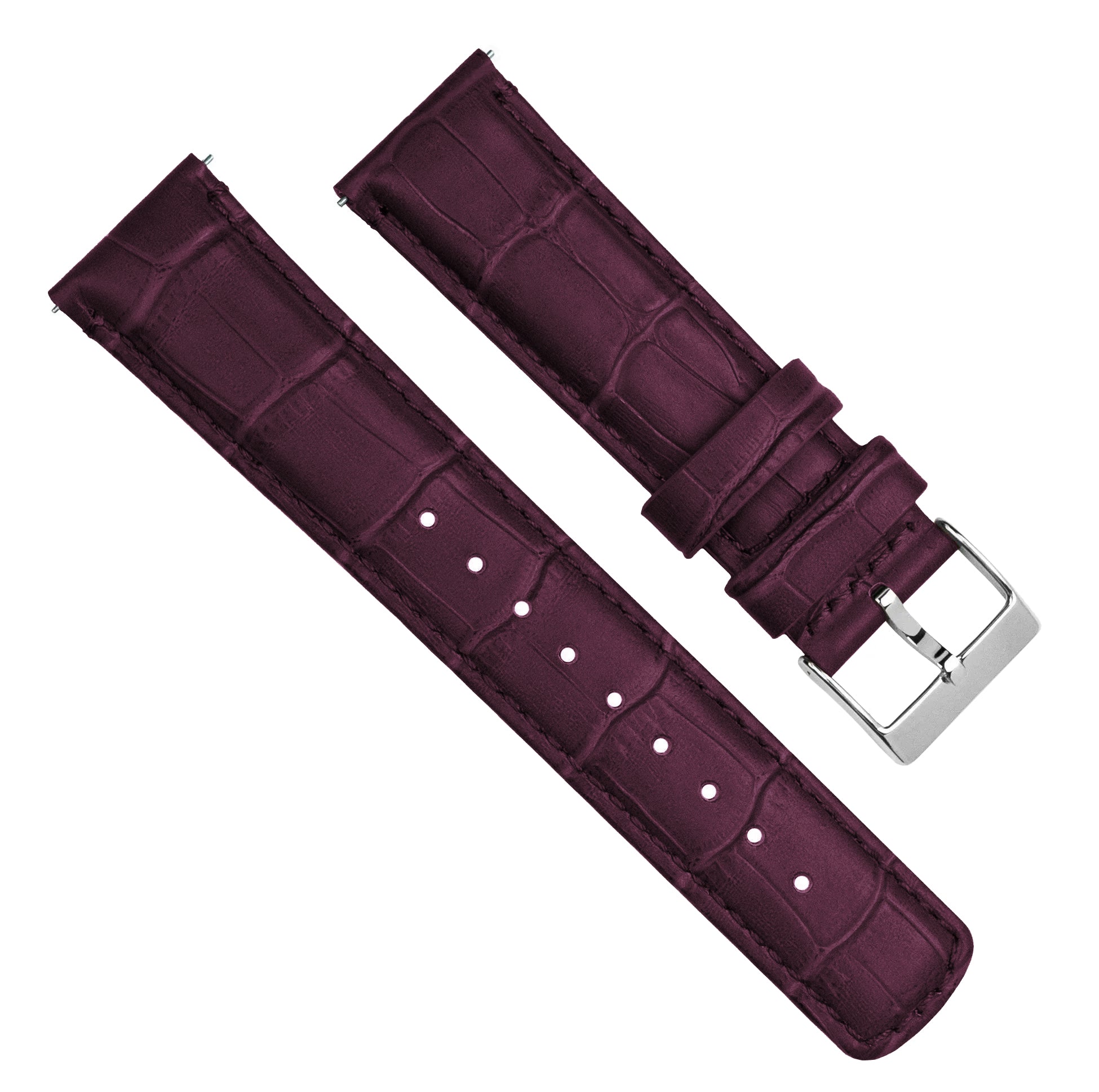 MOONSWATCH Bip | Merlot Alligator Grain Leather - Barton Watch Bands