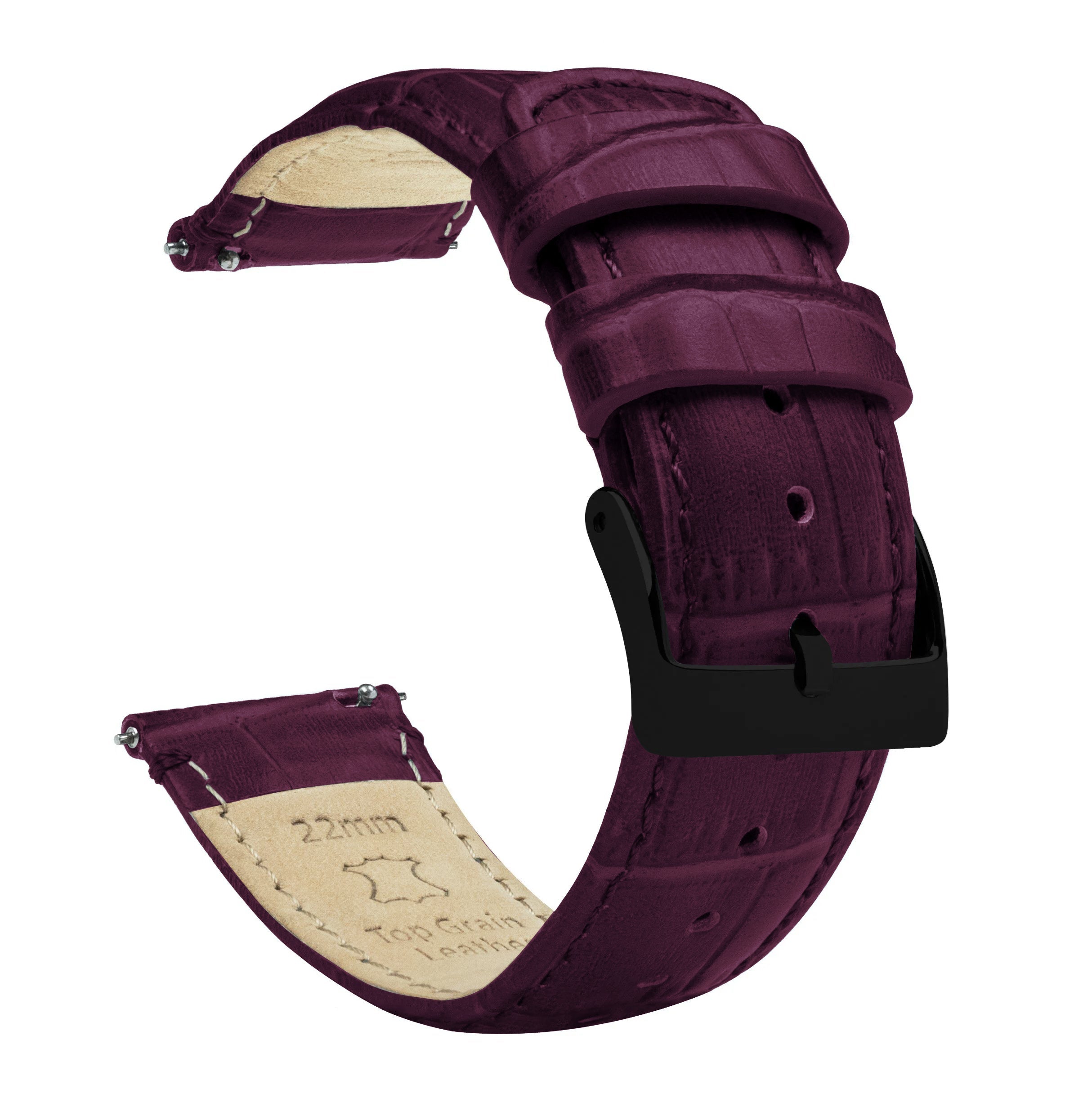 MOONSWATCH Bip | Merlot Alligator Grain Leather - Barton Watch Bands