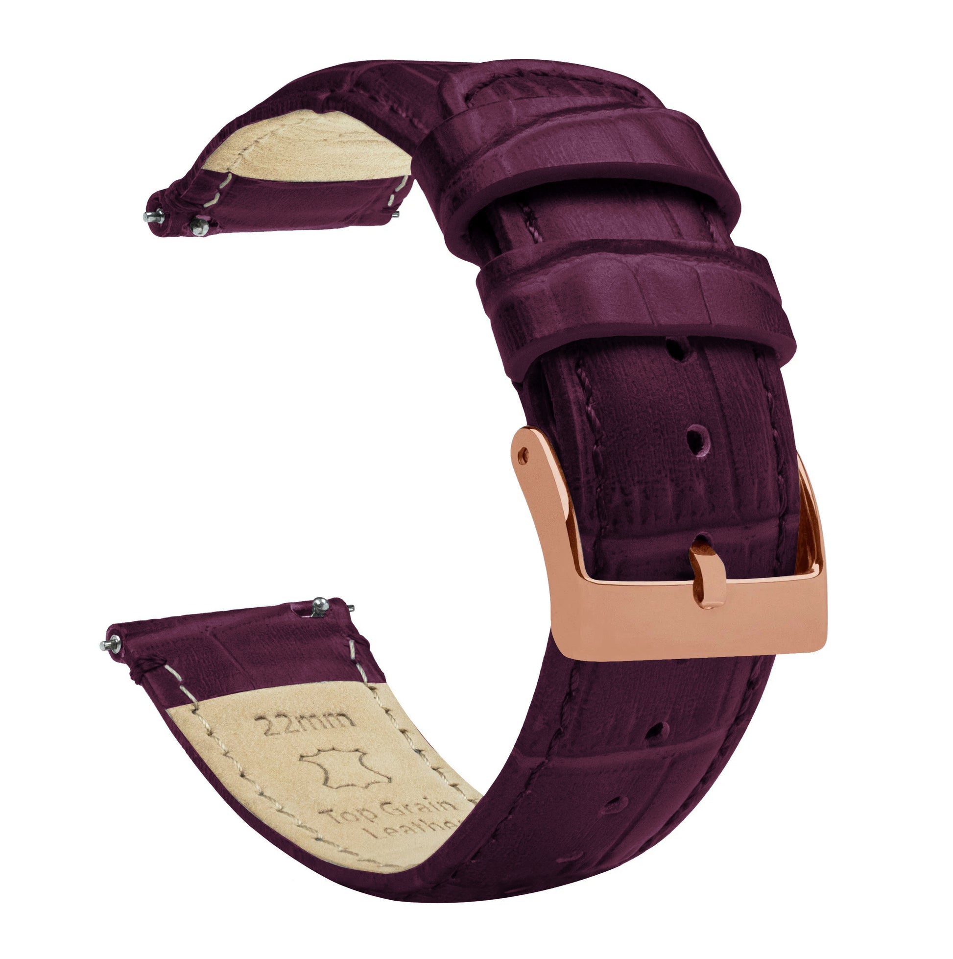 Merlot | Alligator Grain Leather - Barton Watch Bands