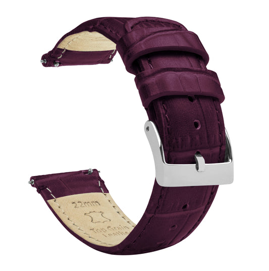 Samsung Galaxy Watch4 | Merlot Alligator Grain Leather - Barton Watch Bands