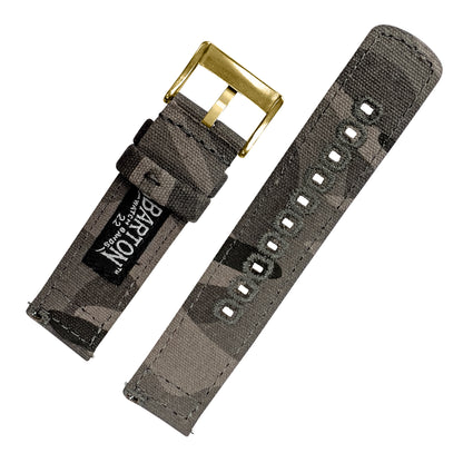 Grey Camouflage Crafted Canvas Watch Band