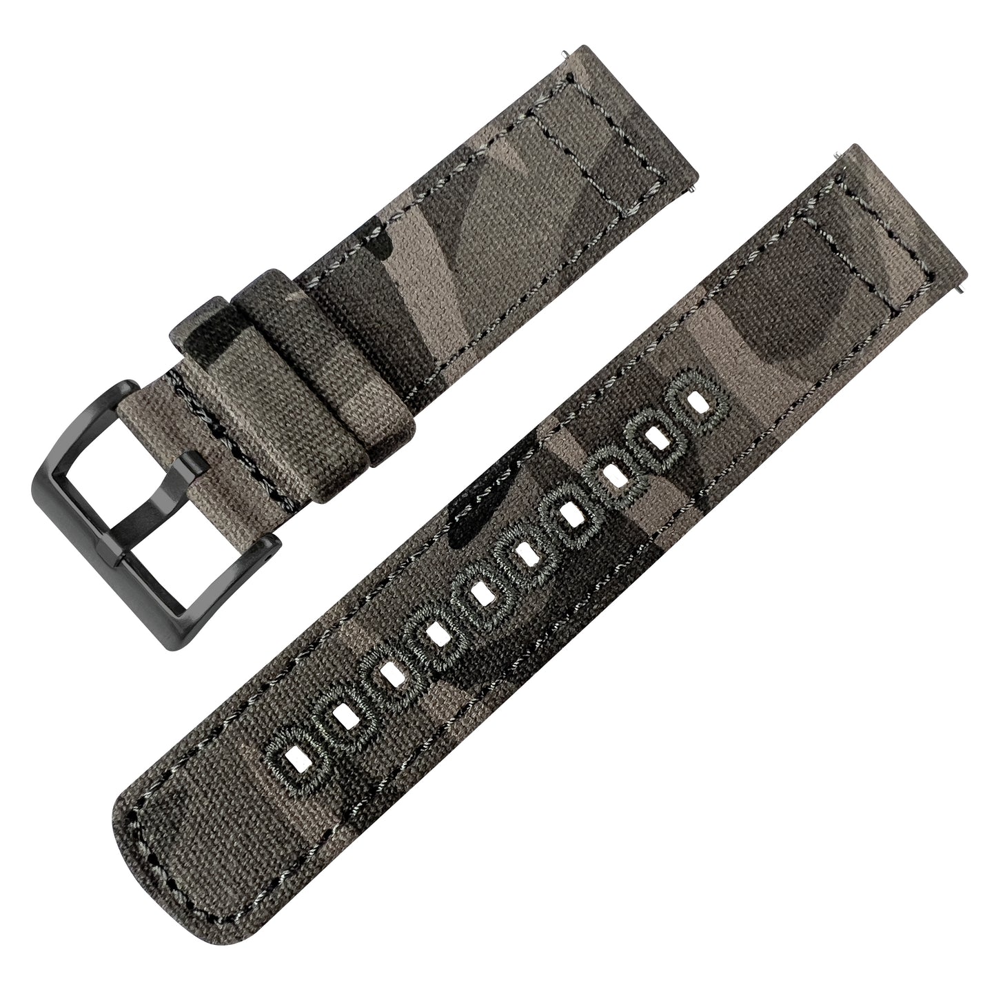 Grey Camouflage Crafted Canvas Watch Band
