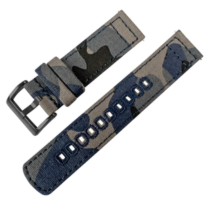 Navy Camouflage Crafted Canvas Watch Band