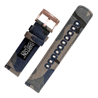 Navy Camouflage Crafted Canvas Watch Band