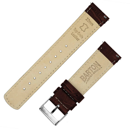 Samsung Galaxy Watch3 | Coffee Brown Alligator Grain Leather - Barton Watch Bands