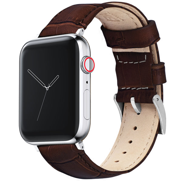 Premium Alligator Leather Band for Apple Watch - Truffle Brown Color Classic Strap For Apple Watch in Alligator buy with delivery  main image 2