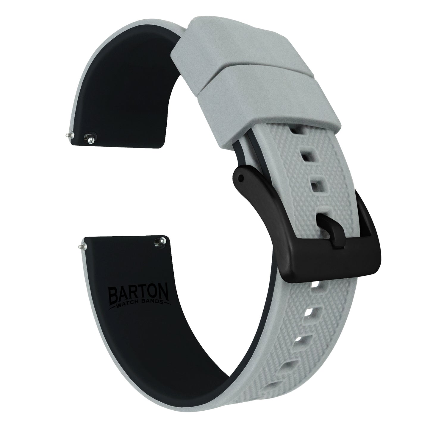 Fossil Sport | Elite Silicone | Cool Grey Top / Black Bottom - Barton Watch Bands