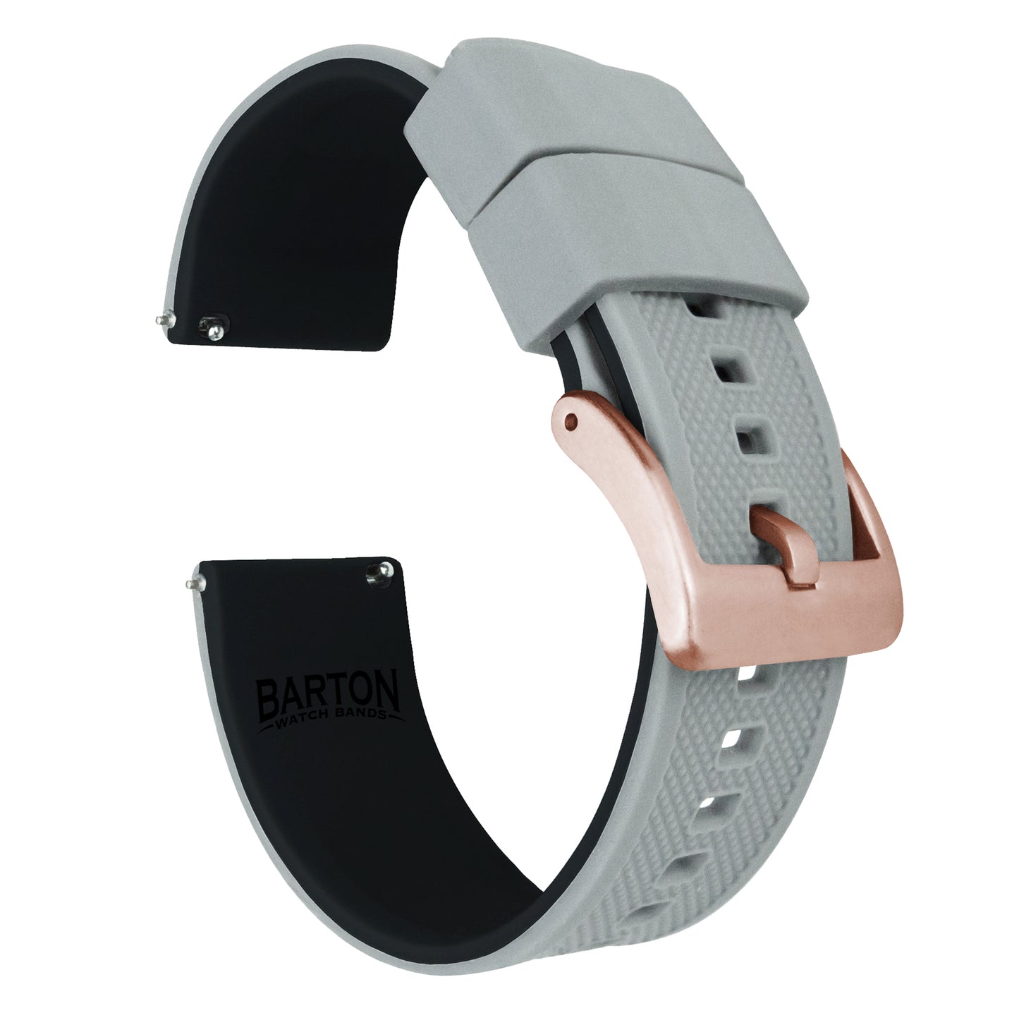 Fossil Sport | Elite Silicone | Cool Grey Top / Black Bottom - Barton Watch Bands