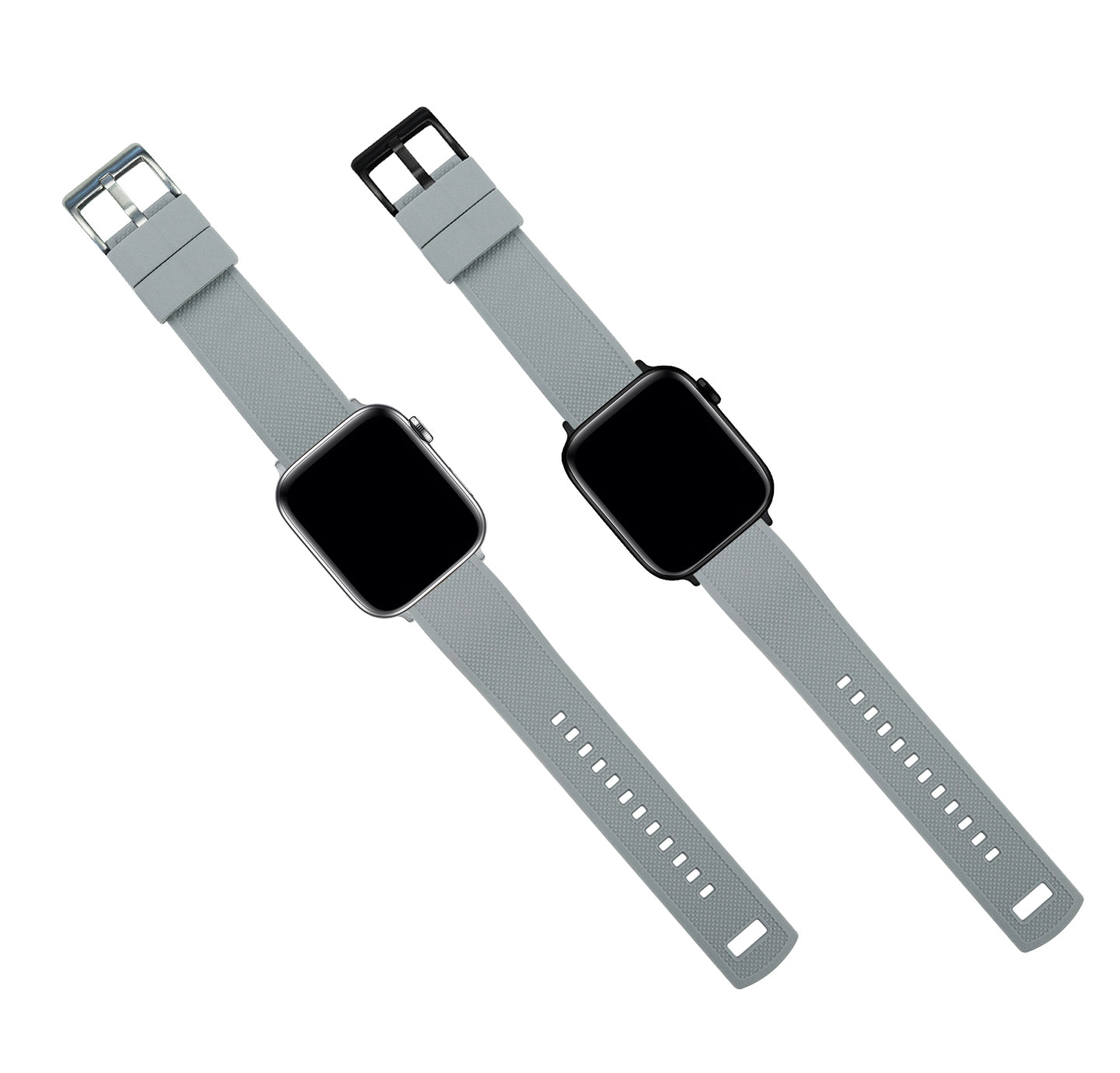 Cool Grey Silicone Apple Watch Band Grey Black Elite BARTON Barton Watch Bands