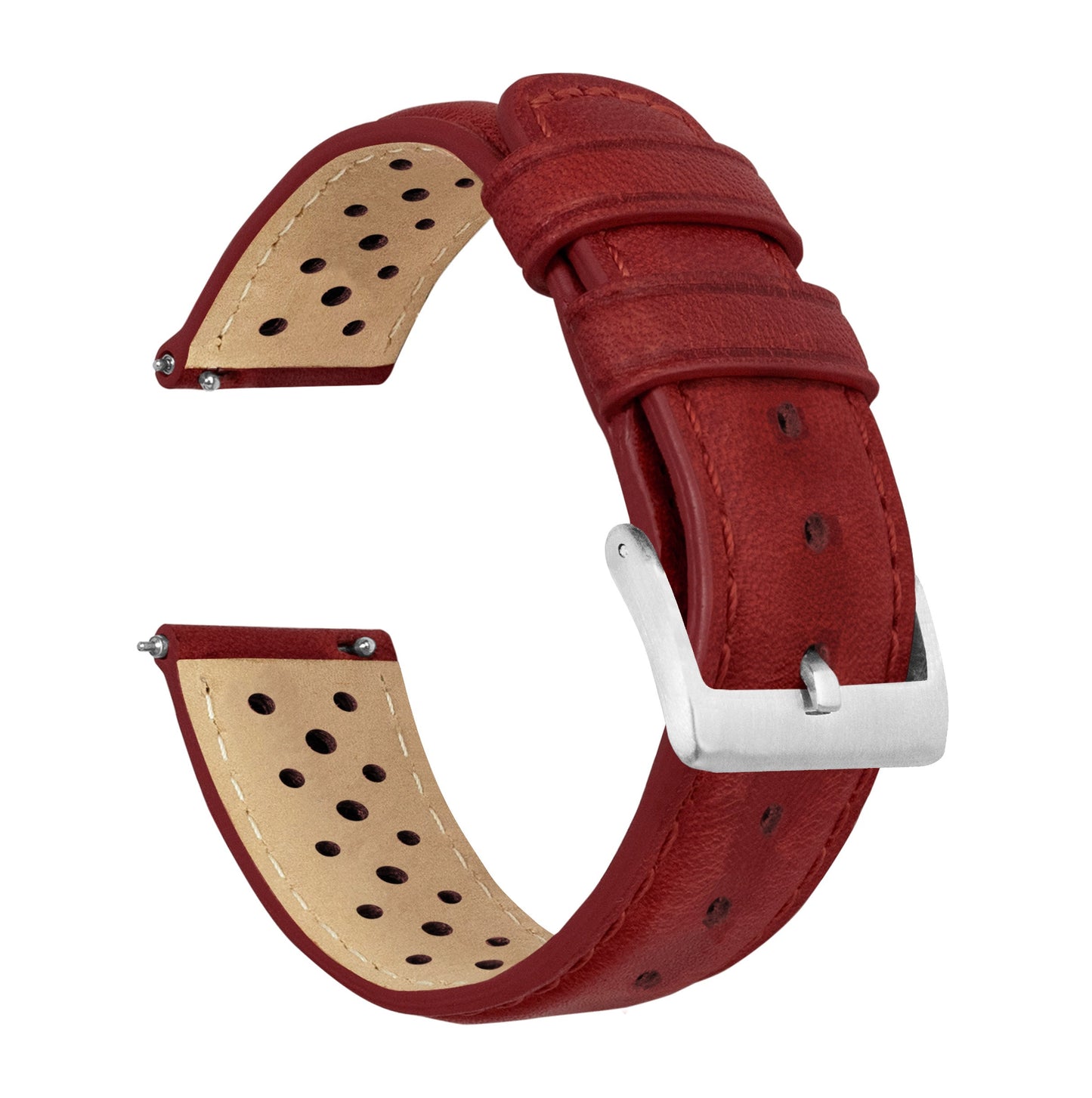 Samsung Galaxy Watch5 | Racing Horween Leather | Crimson Red - Barton Watch Bands