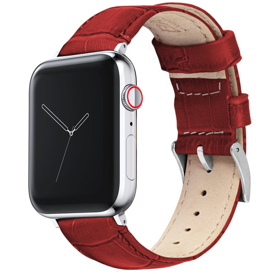 Apple Watch |  Red Alligator Grain Leather - Barton Watch Bands