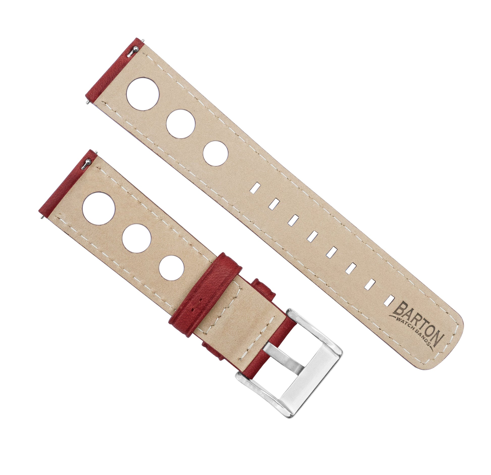 MOONSWATCH Bip | Rally Horween Leather | Crimson Red - Barton Watch Bands