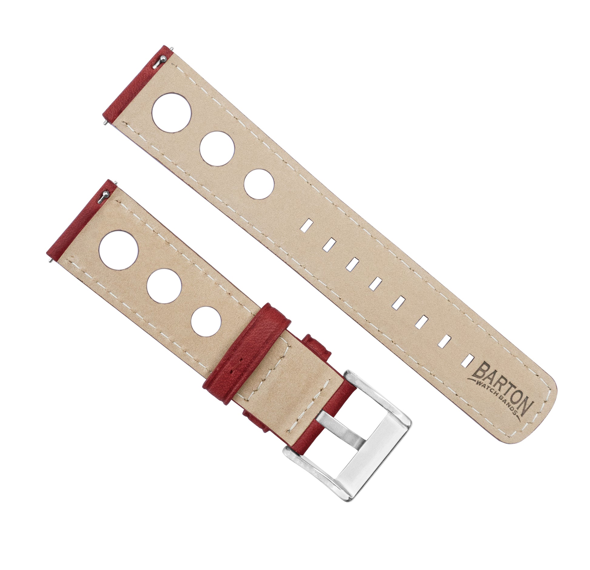 Samsung Galaxy Watch Active 2 | Rally Horween Leather | Crimson Red - Barton Watch Bands