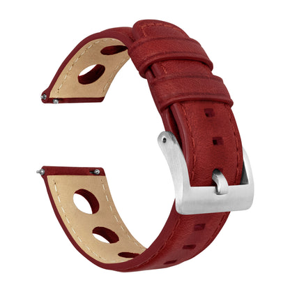 Fossil Q | Rally Horween Leather | Crimson Red - Barton Watch Bands