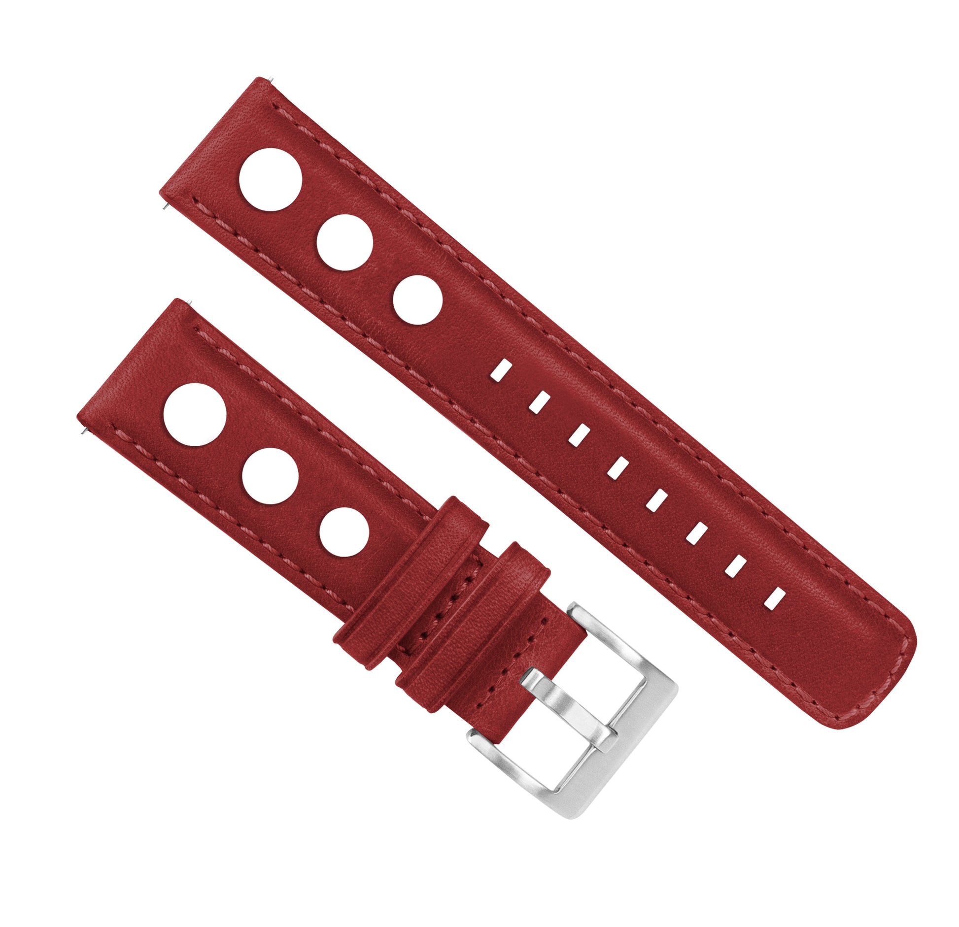 Samsung Galaxy Watch Active 2 | Rally Horween Leather | Crimson Red - Barton Watch Bands