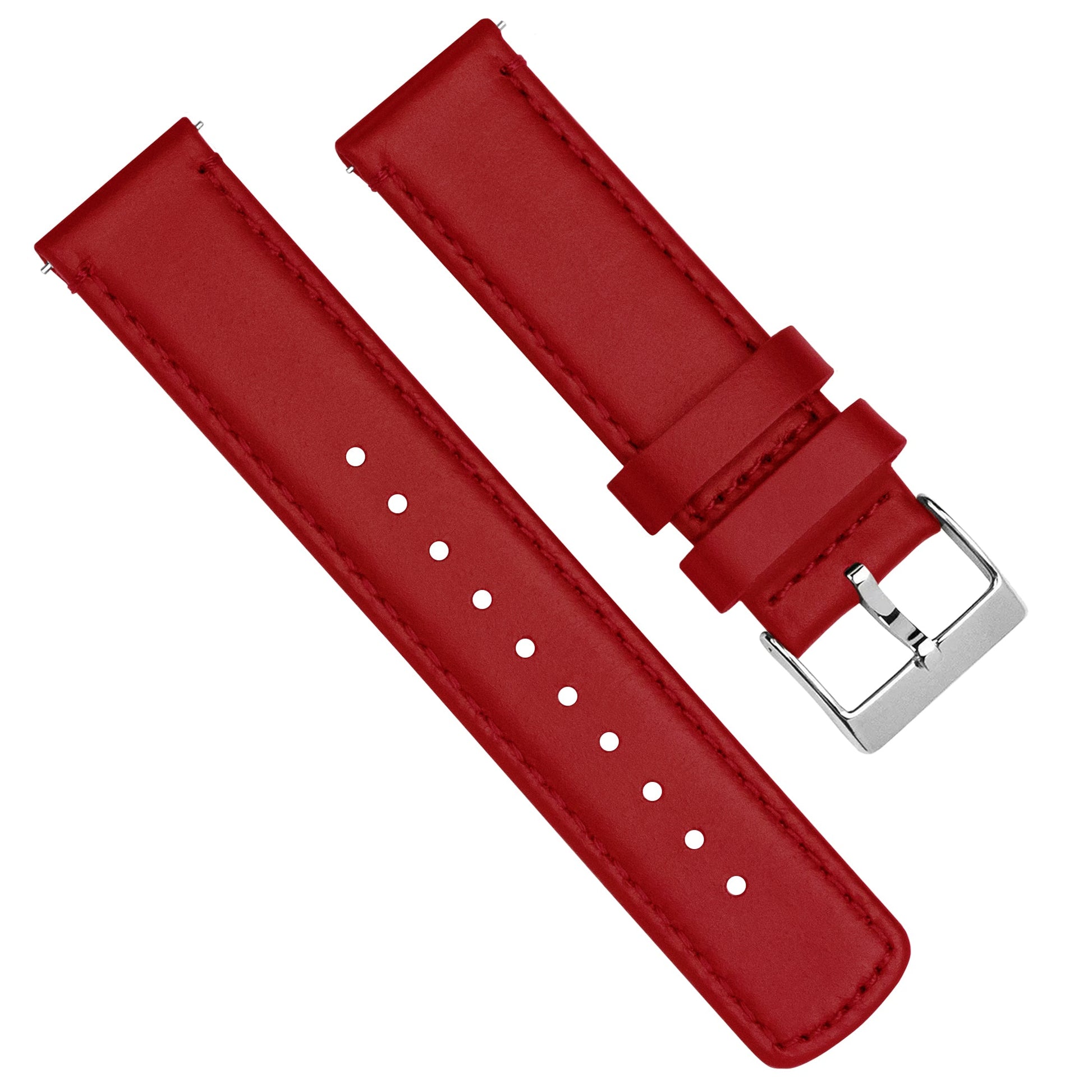 Samsung Galaxy Watch5 | Red Leather &  Stitching - Barton Watch Bands