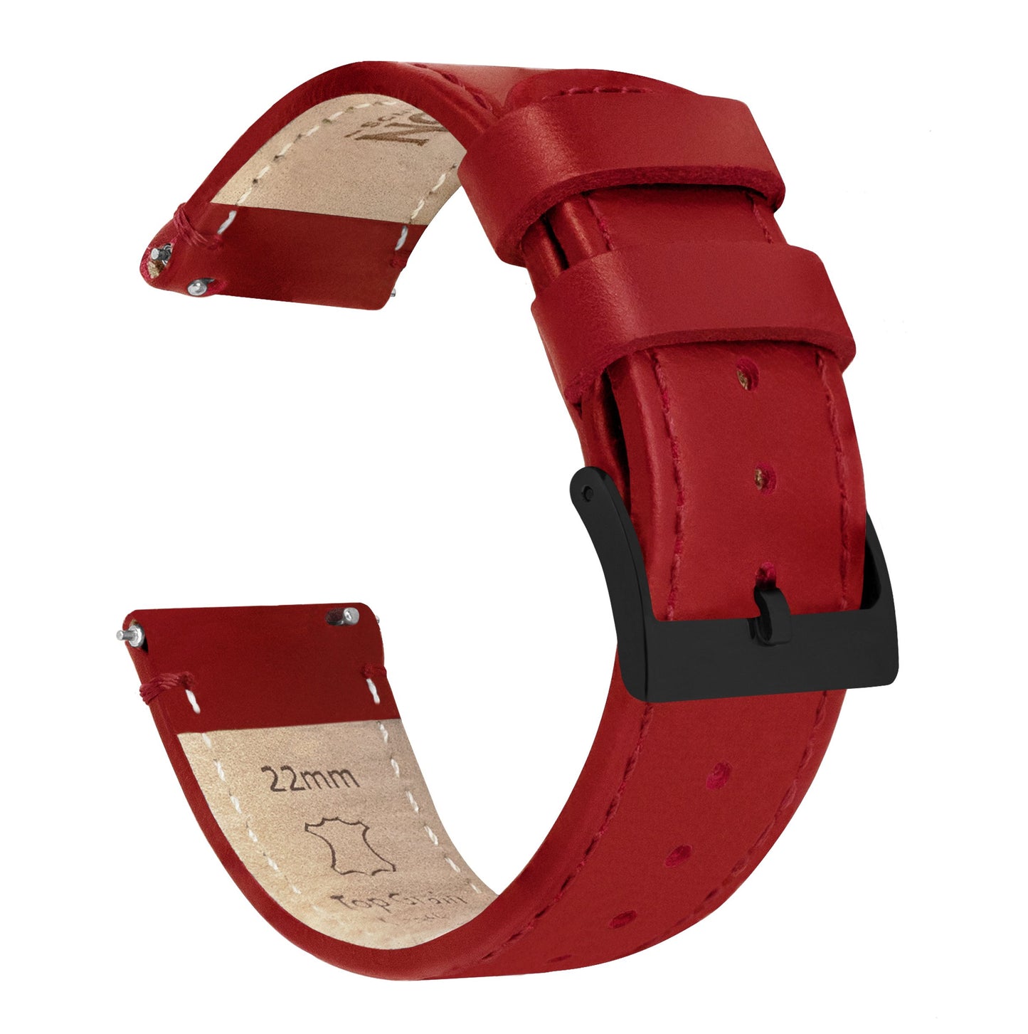 Crimson Red Leather | Red Stitching - Barton Watch Bands