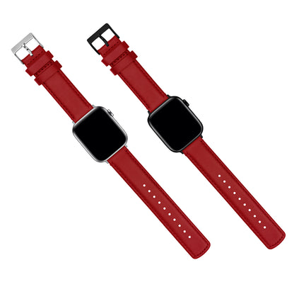 Apple Watch | Red Leather & Stitching - Barton Watch Bands
