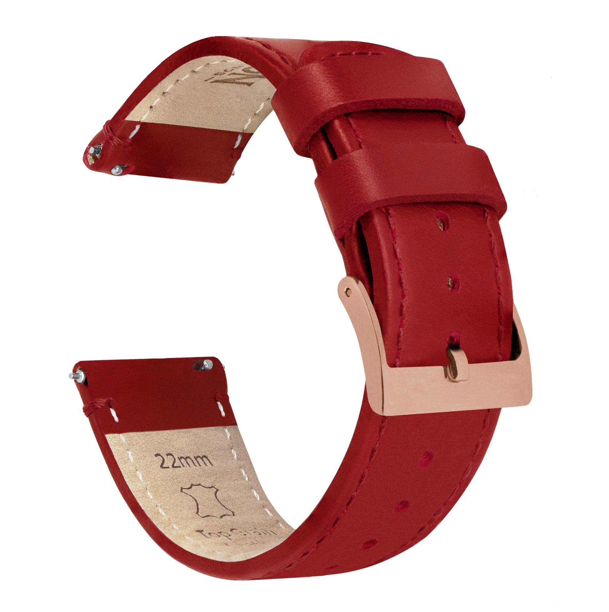 Samsung Galaxy Watch Active | Red Leather &  Stitching - Barton Watch Bands