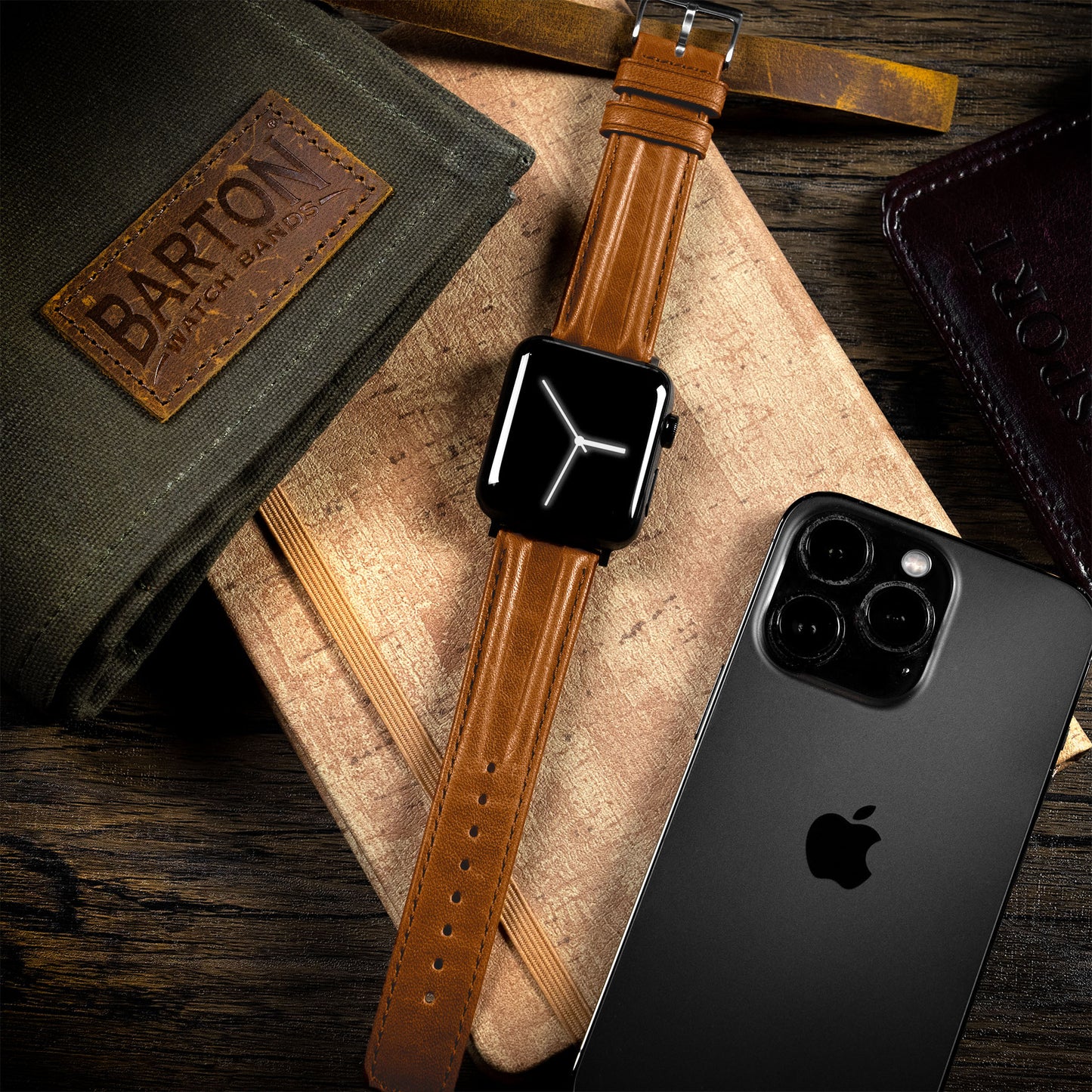 Apple Watch Caramel Brown Classic Horween Leather Watch Band