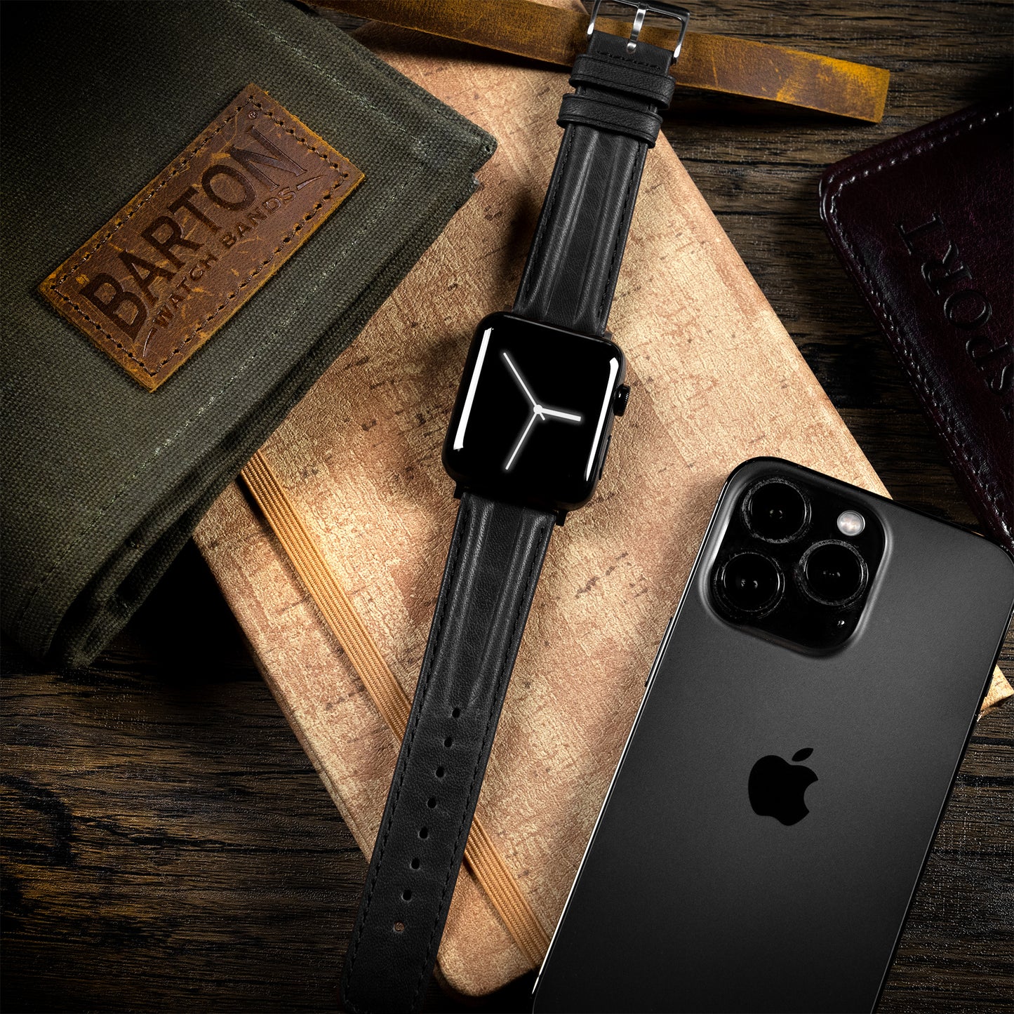 Apple Watch Black Classic Horween Leather Watch Band