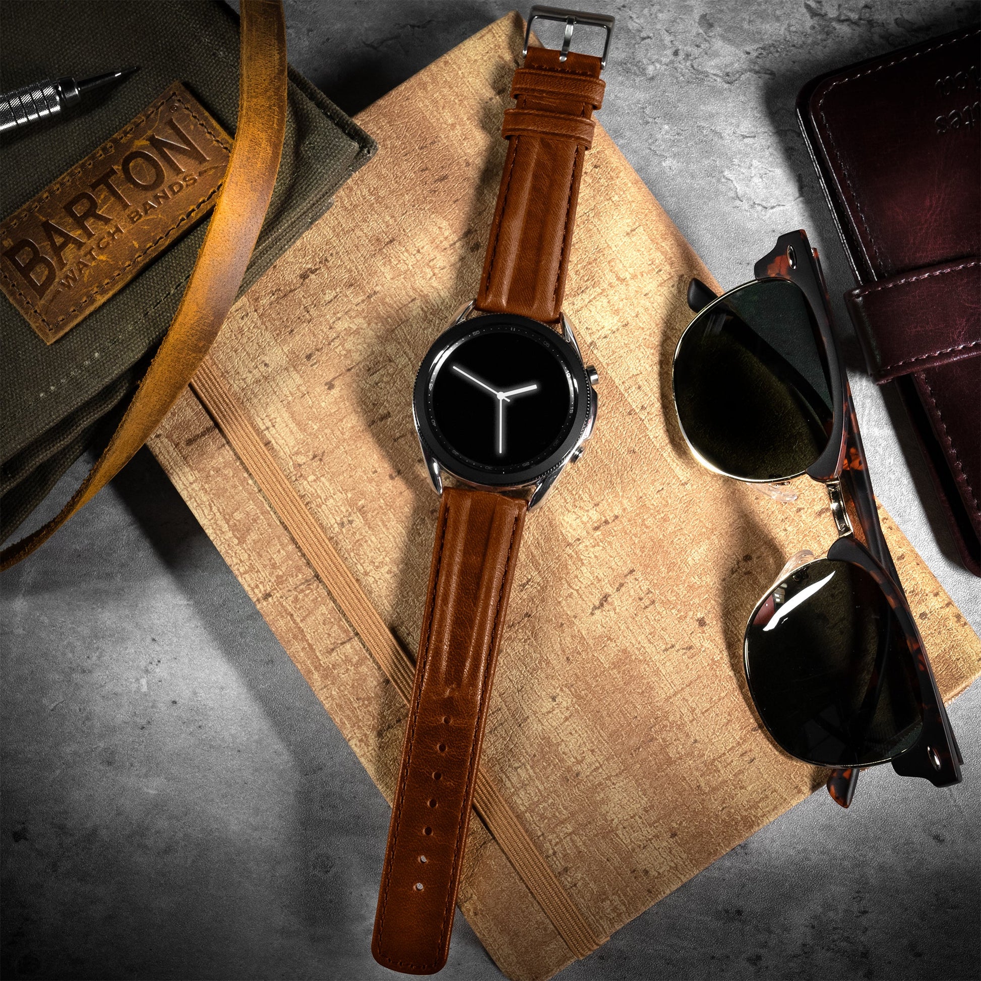 Samsung Galaxy Watch3 | Classic Horween Leather | Chocolate Brown - Barton Watch Bands