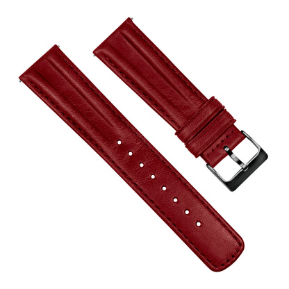 Crimson Red Classic Horween Leather Watch Band