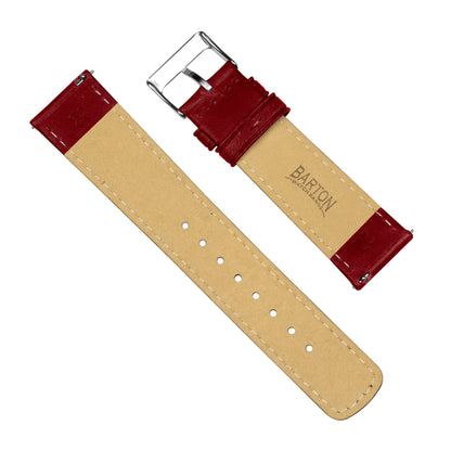Crimson Red Classic Horween Leather Watch Band