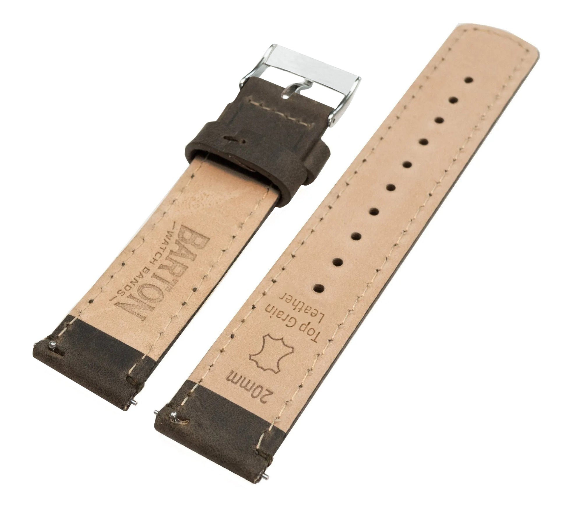 Fossil Sport | Espresso Brown Leather & Stitching - Barton Watch Bands
