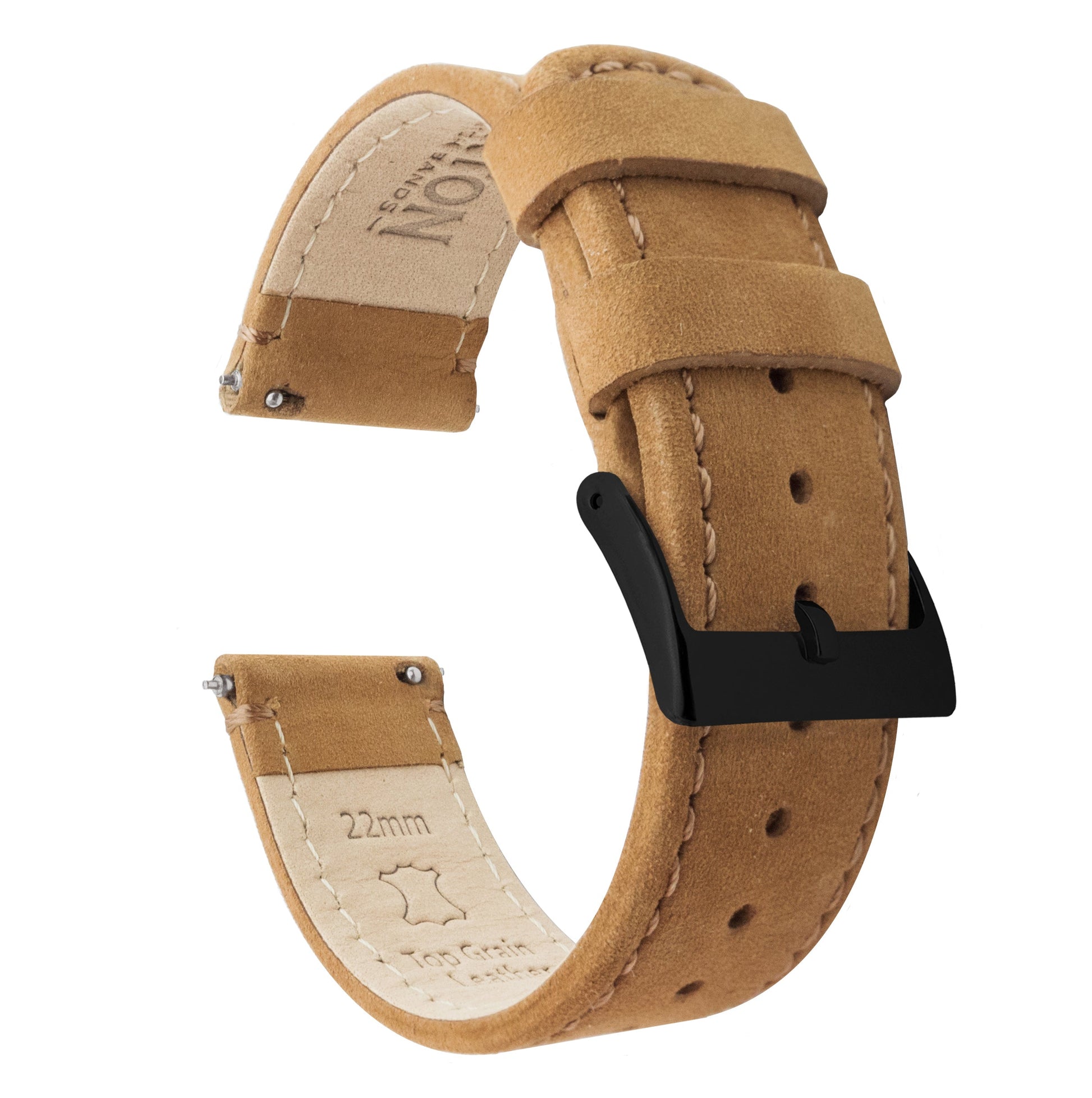 Samsung Galaxy Watch5 | Gingerbread Brown Leather & Stitching - Barton Watch Bands