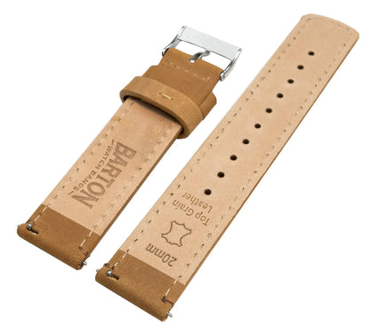 Samsung Galaxy Watch4 | Gingerbread Brown Leather & Stitching - Barton Watch Bands