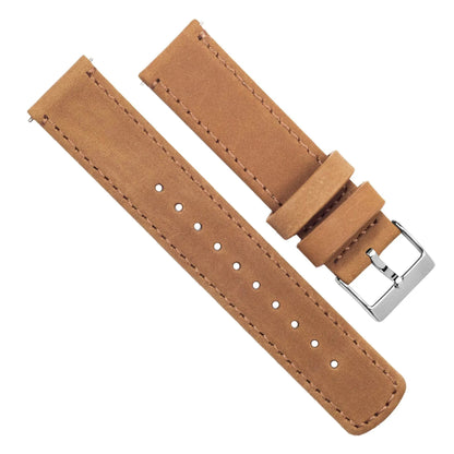 Samsung Galaxy Watch5 | Gingerbread Brown Leather & Stitching - Barton Watch Bands