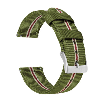 MOONSWATCH Bip | Two-Piece NATO Style | Army Green & Crimson - Barton Watch Bands