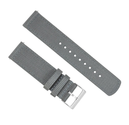 Samsung Galaxy Watch4 | Two-Piece NATO Style | Smoke Grey - Barton Watch Bands
