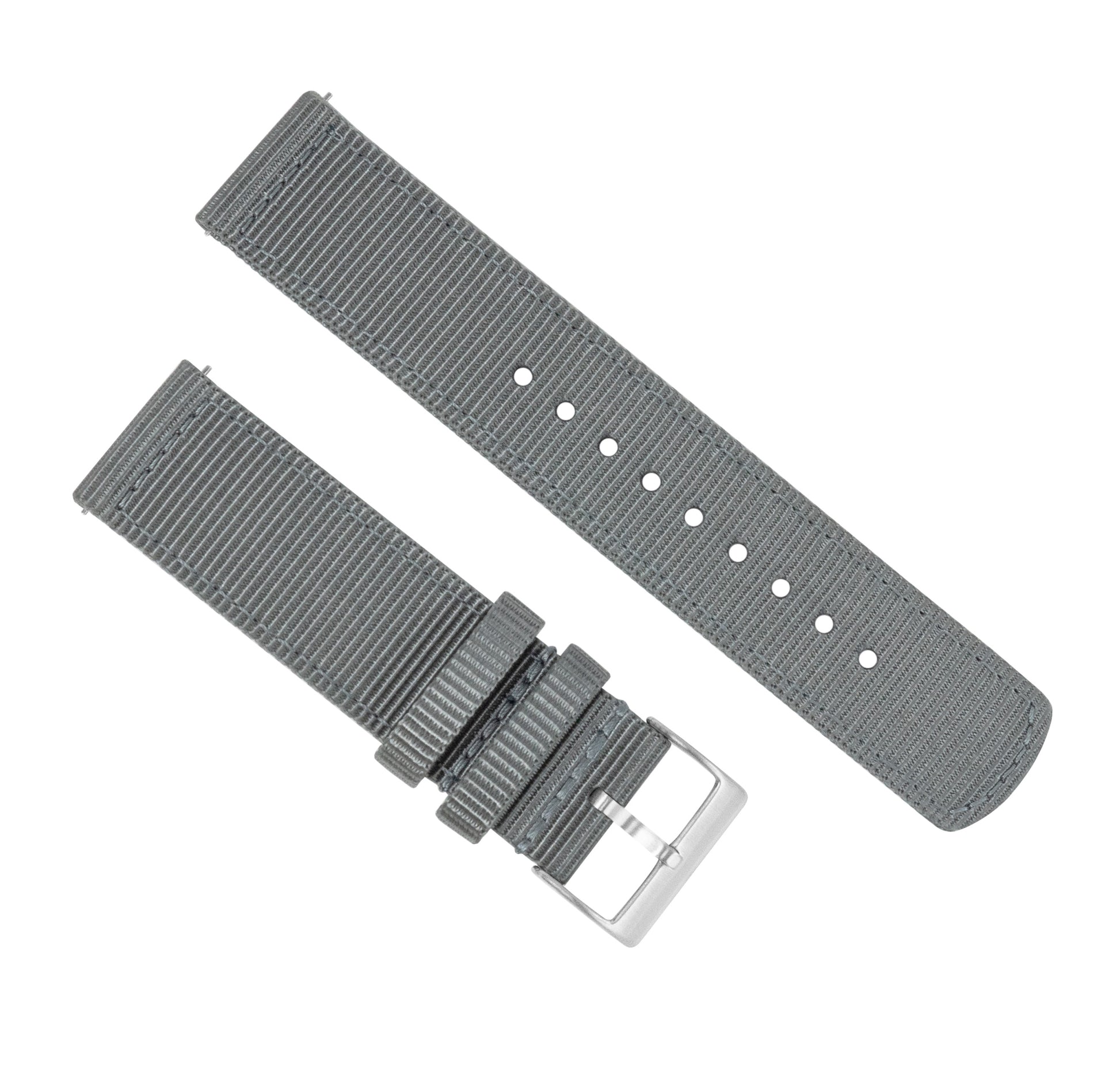 Samsung Galaxy Watch3 | Two-Piece NATO Style | Smoke Grey - Barton Watch Bands