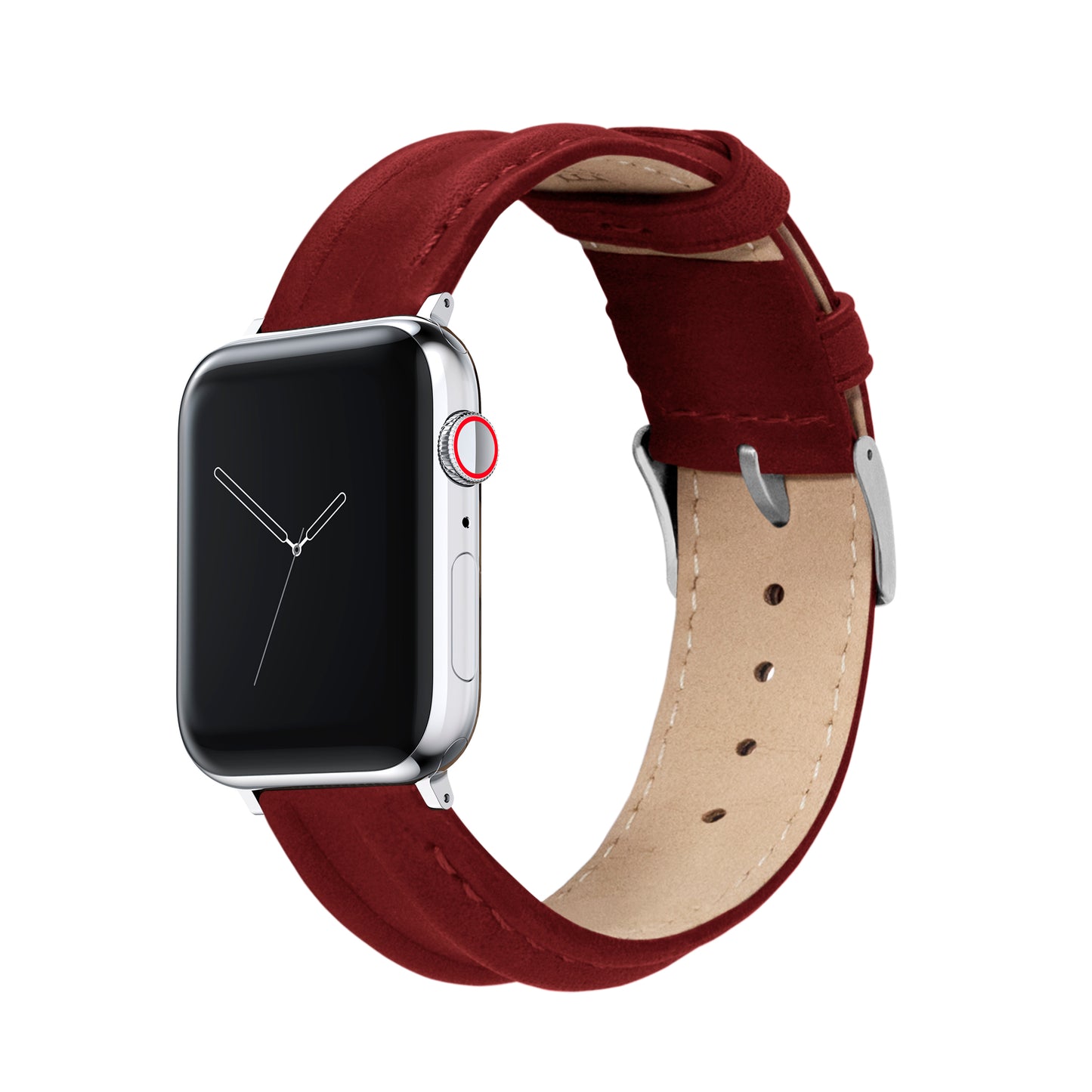 Apple Watch Crimson Red Classic Horween Leather Watch Band