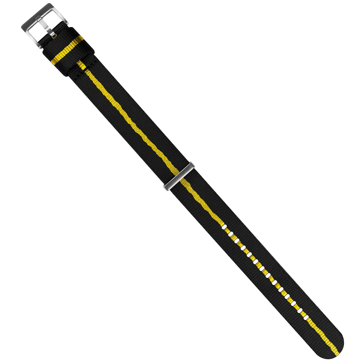 Black With Yellow Stripe Elite Nylon NATO® Style Watch Band