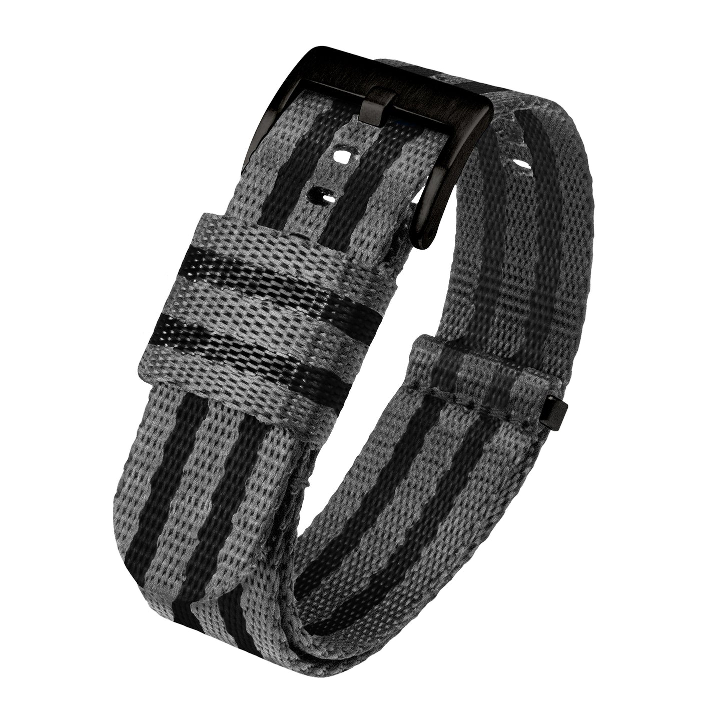 Grey With Black Stripes Elite Nylon NATO® style Watch Band