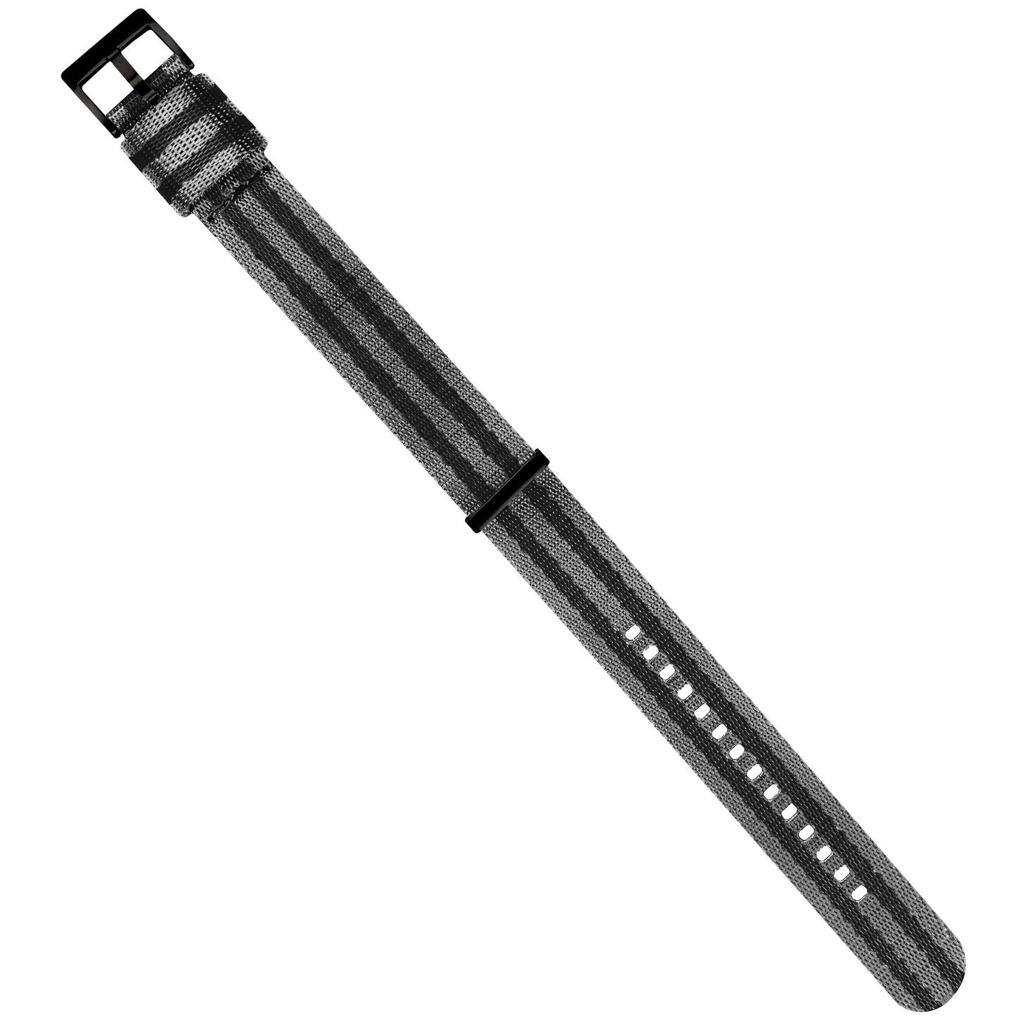 Grey With Black Stripes Elite Nylon NATO® style Watch Band
