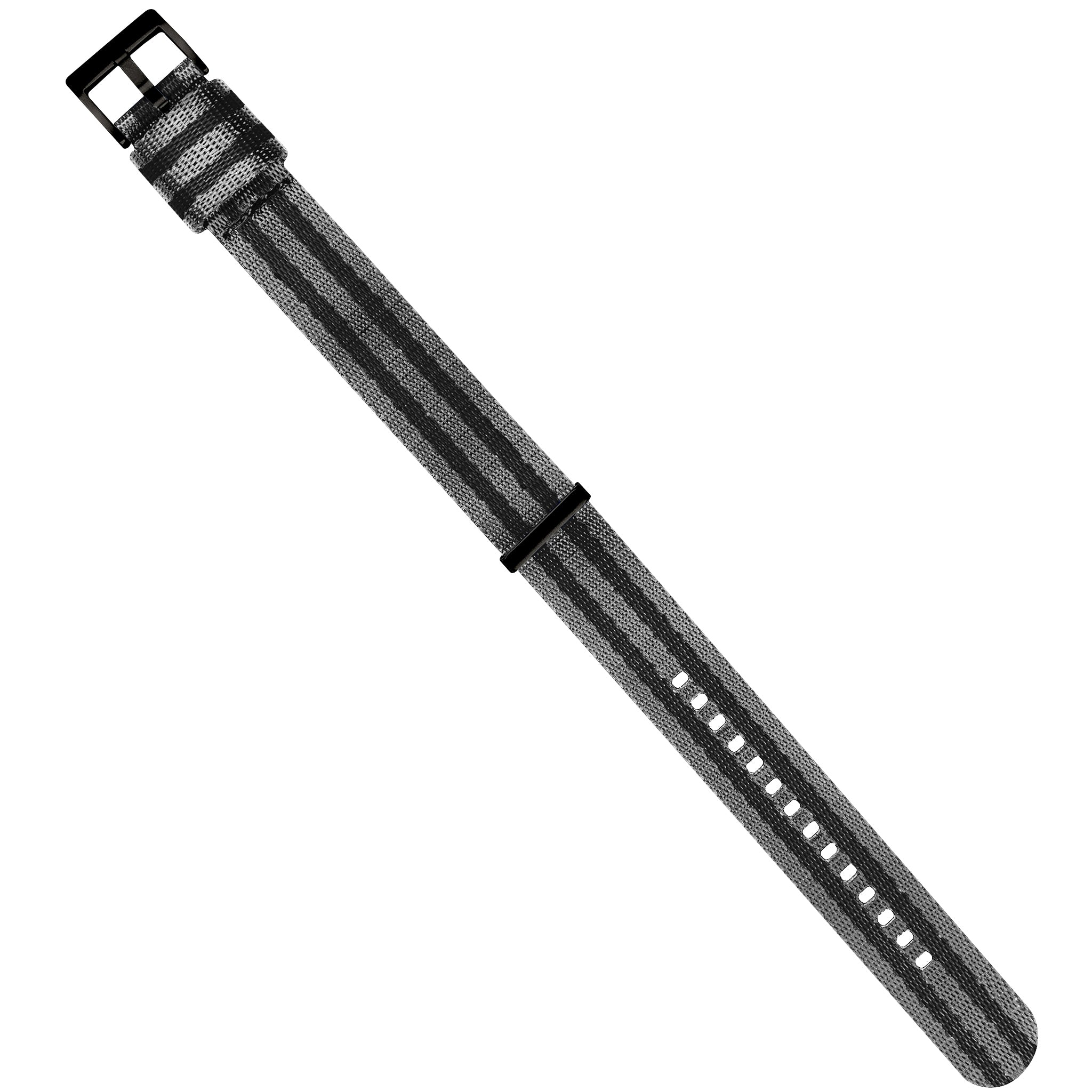 Grey With Black Stripes Elite Nylon NATO® style Watch Band