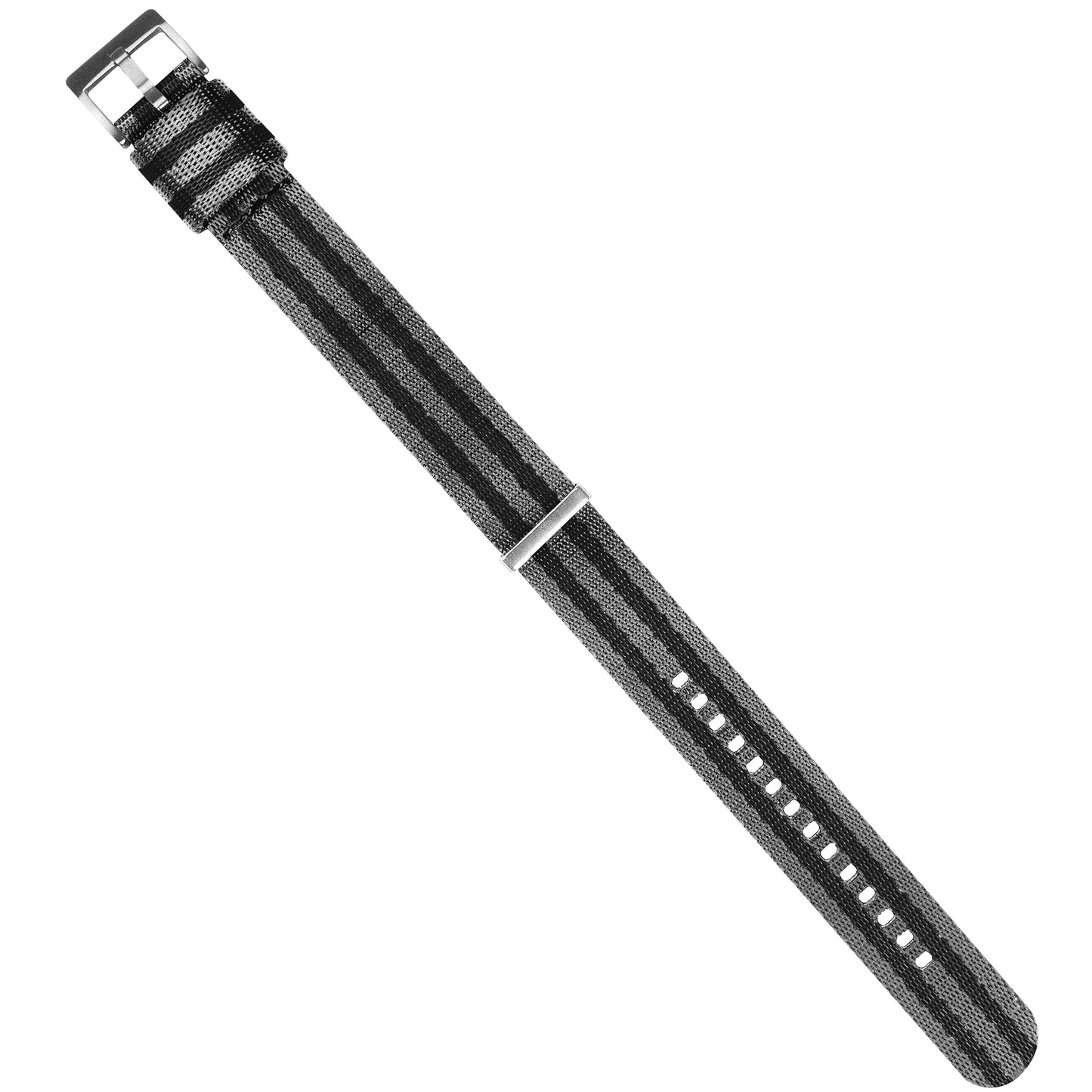 Grey With Black Stripes Elite Nylon NATO® style Watch Band