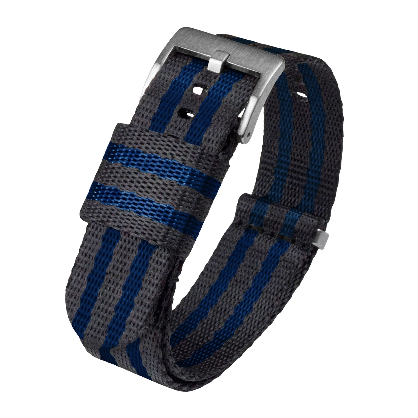 Grey With Blue Stripes Elite Nylon NATO® Style Watch Band