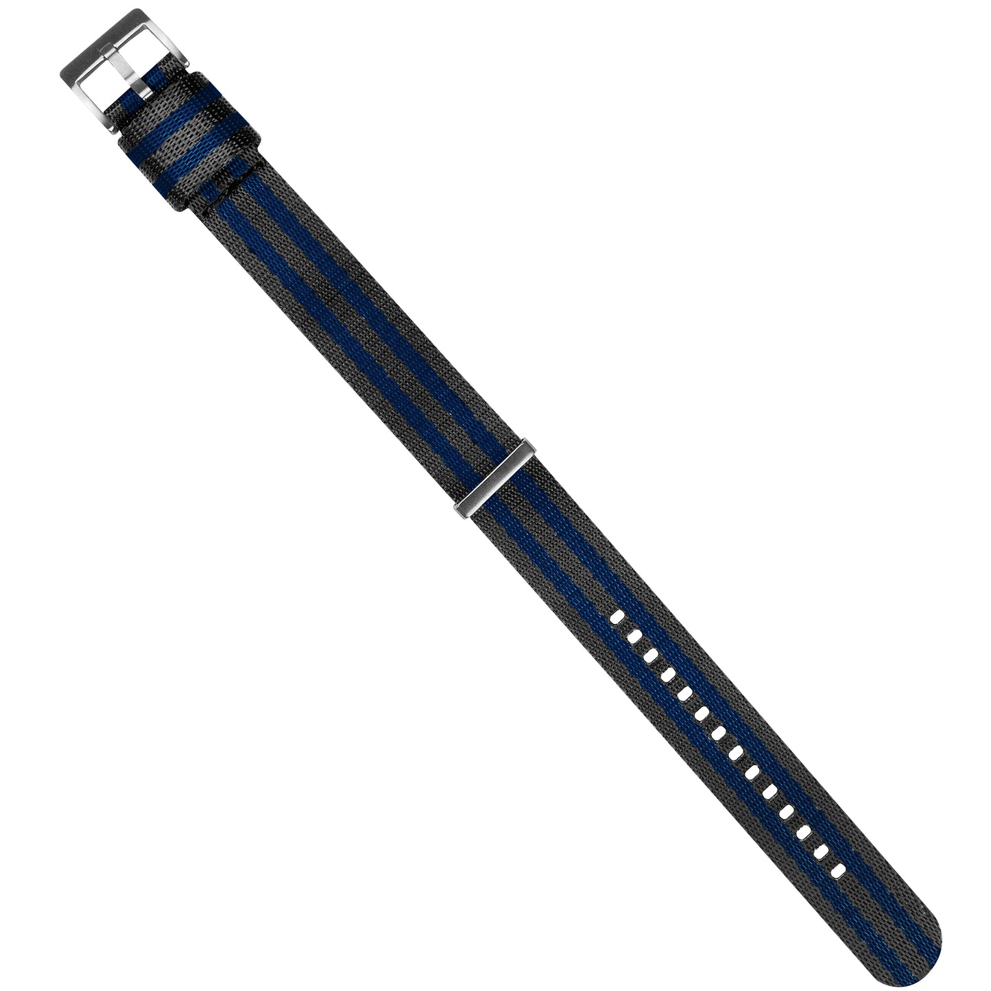 Grey With Blue Stripes Elite Nylon NATO® Style Watch Band