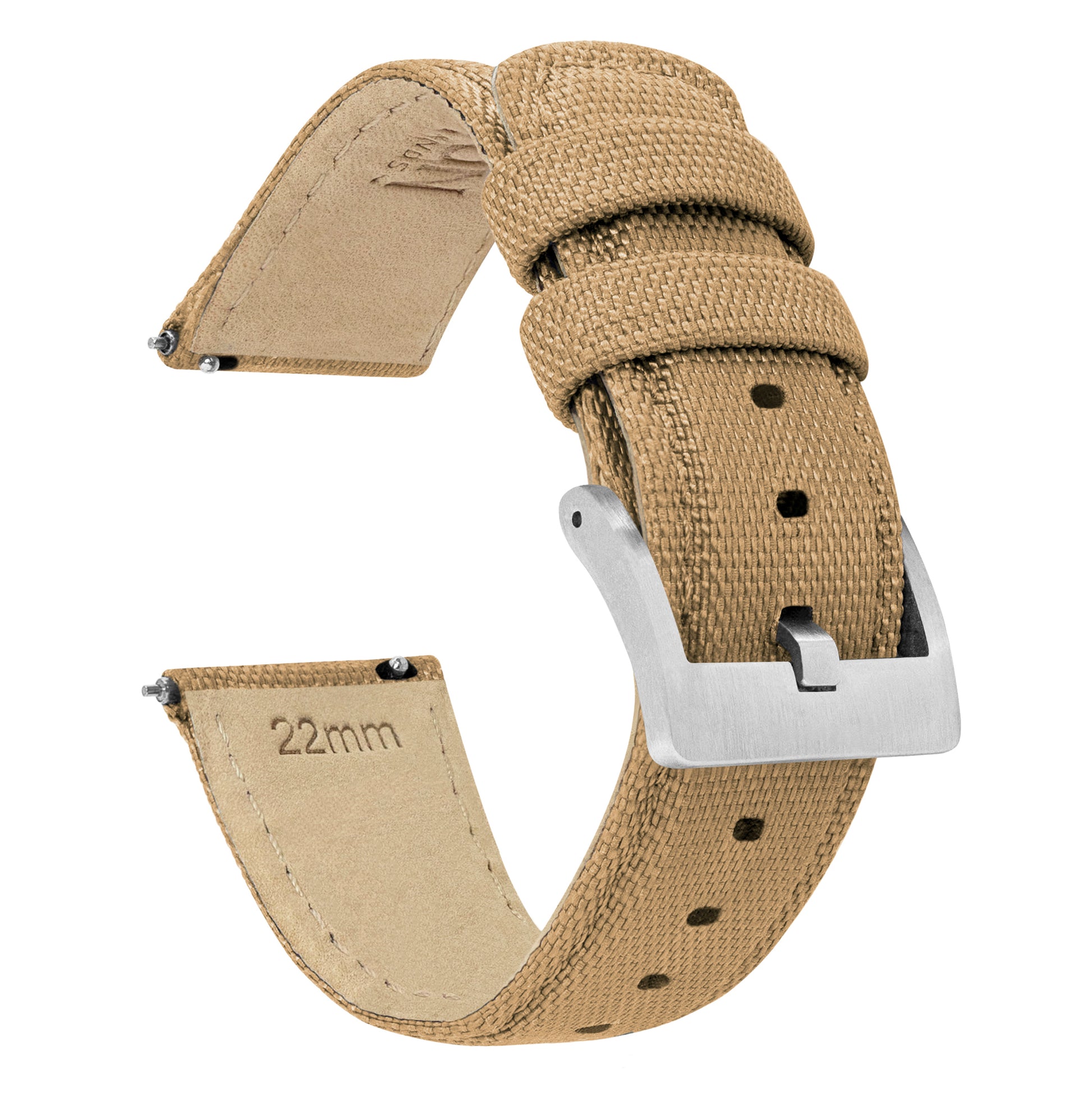 Samsung Galaxy Watch3 | Sailcloth Quick Release | Khaki Tan - Barton Watch Bands