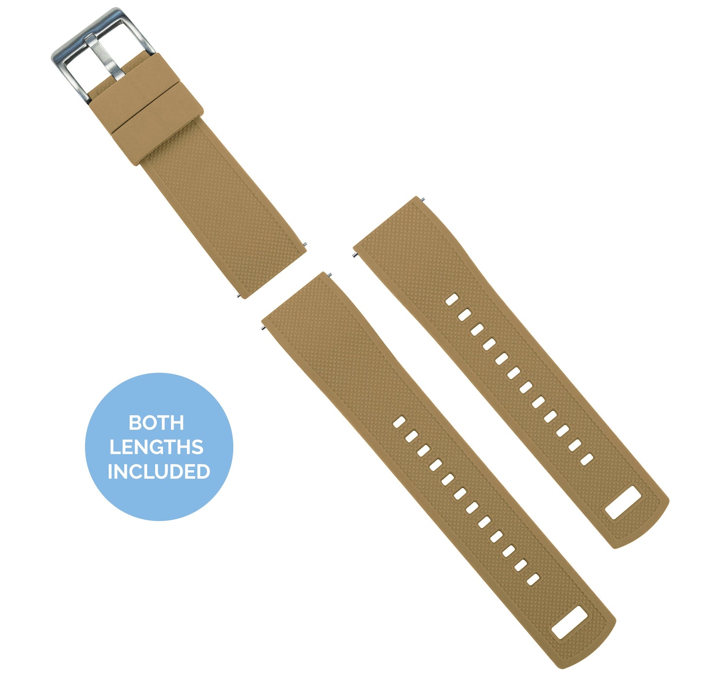 Samsung Galaxy Watch5 | Elite Silicone | Khaki Tan Top / Black Bottom - Barton Watch Bands