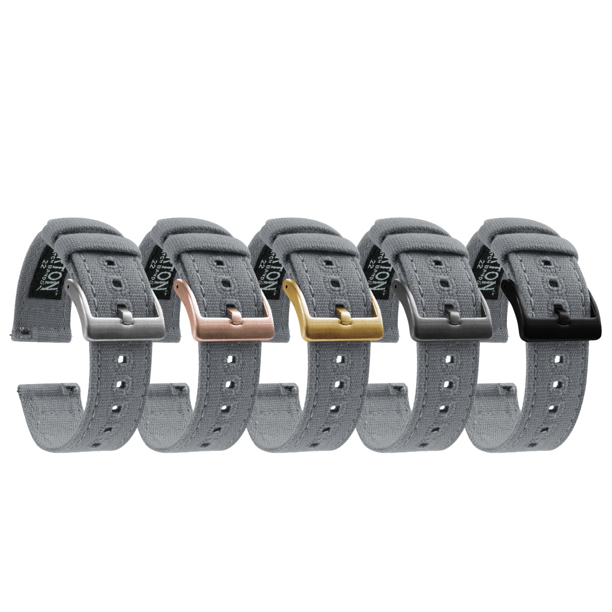 Cool Grey Crafted Canvas Watch Band Barton Watch Bands